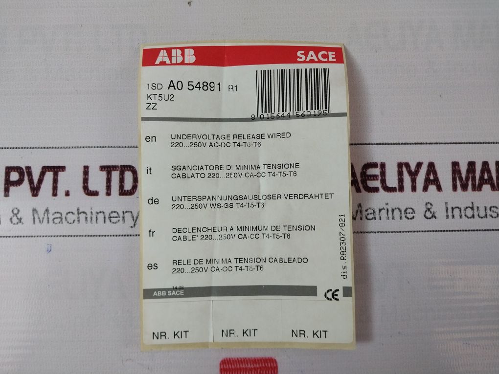 Abb 1Sd A0 54891 R1 Circuit Breaker Accessory 50-60Hz