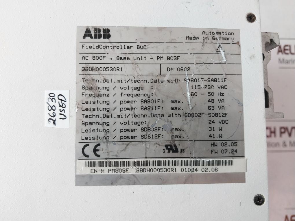 Abb Ac 800F, Sa 811F Fieldcontroller 800 Module Rack