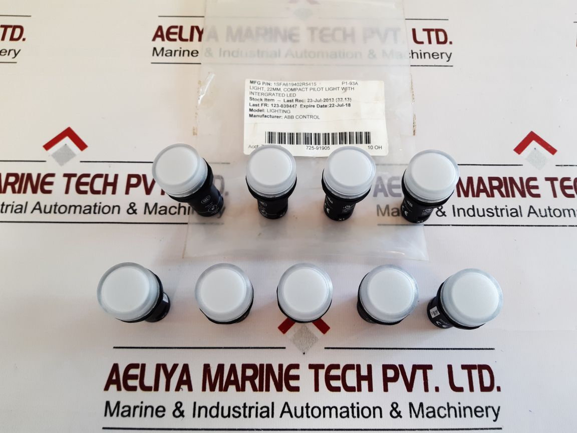 Set Of 9X Abb Cl-541W Pilot Light With Integrated Led