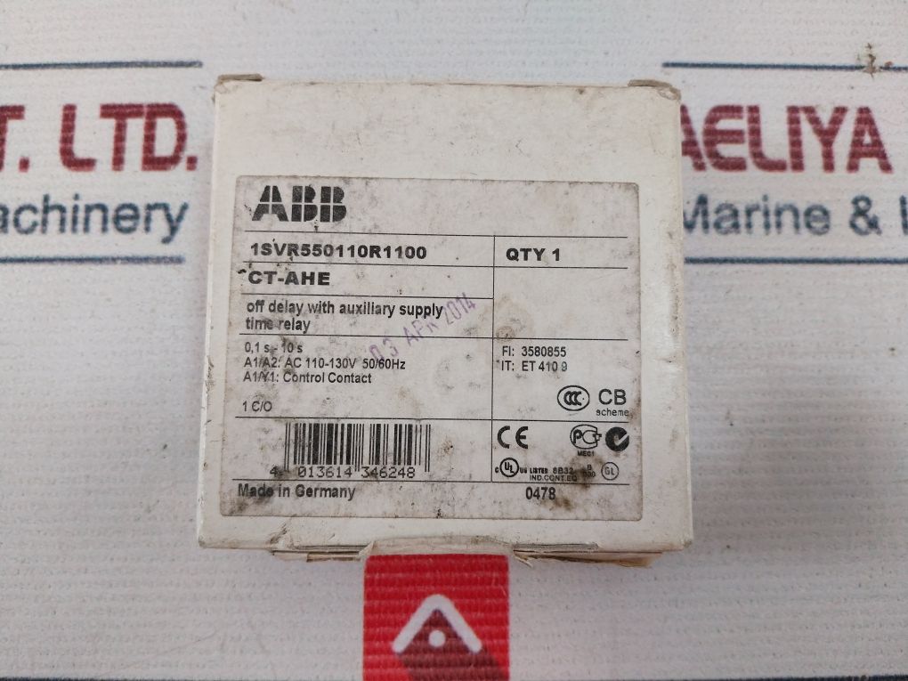 Abb Ct-ahe Off Delay Time Relay 0, 1S-10S Ac 110-130V