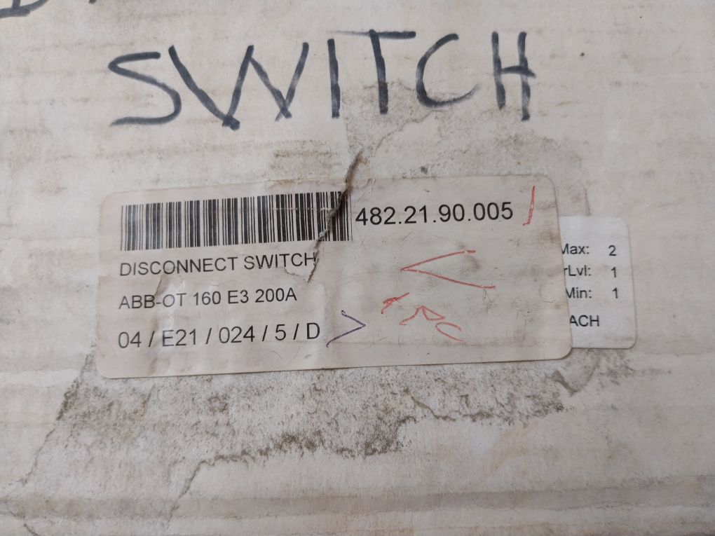 Abb Ot 160E3 Disconnect Switch 200A