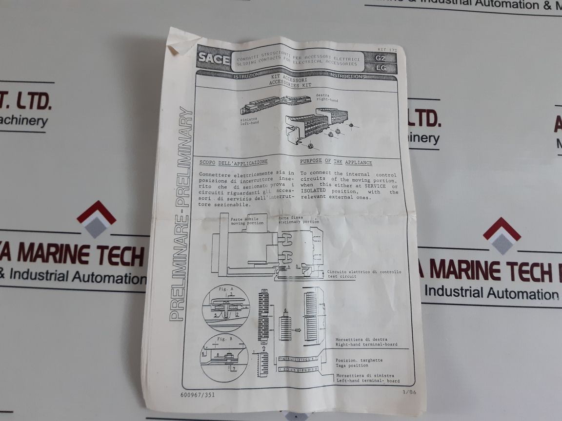 Abb Sace 239266 R 030 Sliding Contacts For Electrical Accessories