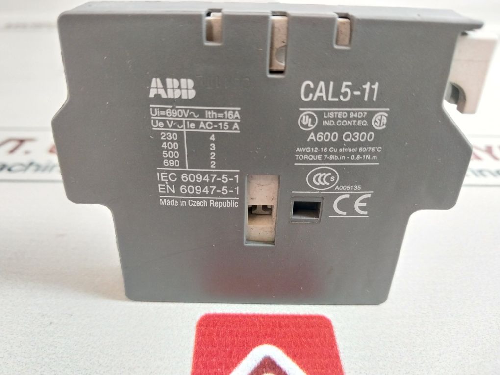Abb Ta25 Du Relay,Ca5-10 Contactor With Cal5-11 Auxiliary Contact Block Set