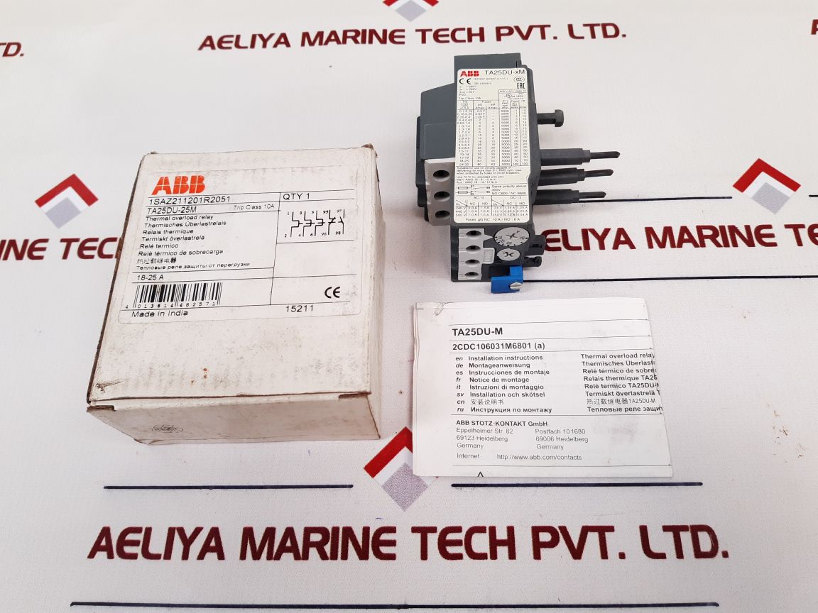 Abb Ta25Du-xm Thermal Overload Relay 18-25A