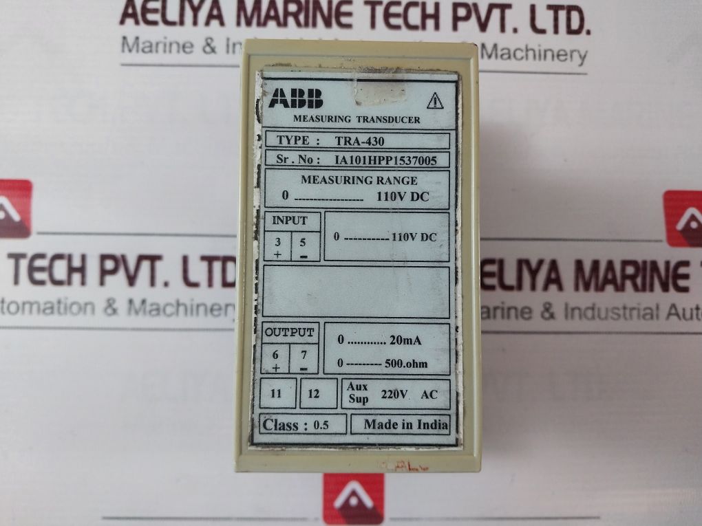 Abb Tra 430 Measuring Transducer Input: 0…110V Dc