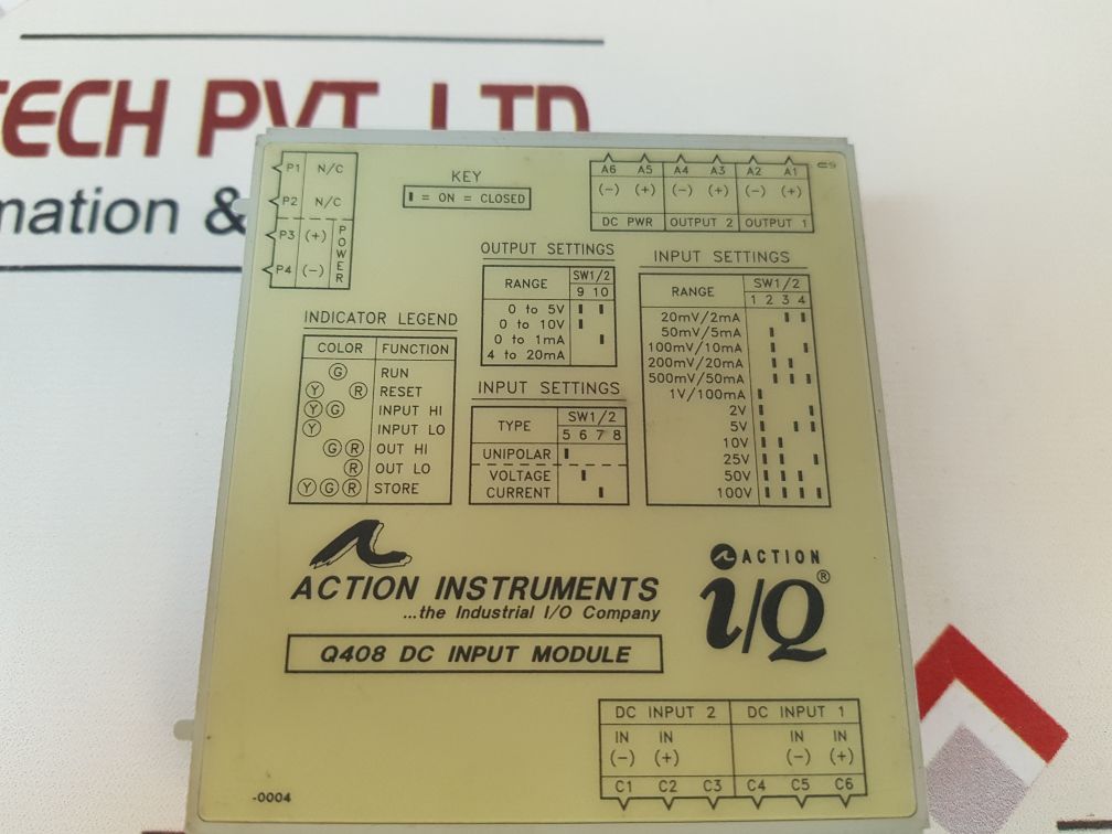 Action Instruments Q408 Dc Input Module Q408-a004, Power: 9/30 V Dc