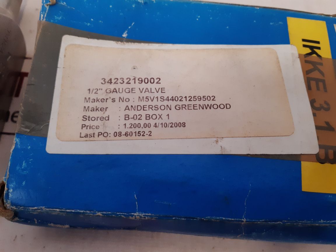 Agco 1/2" Gauge Valve M5Vis-44