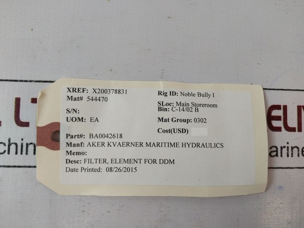 Lot of 10x Aker Kvaerner Ba0042618 Filter Element