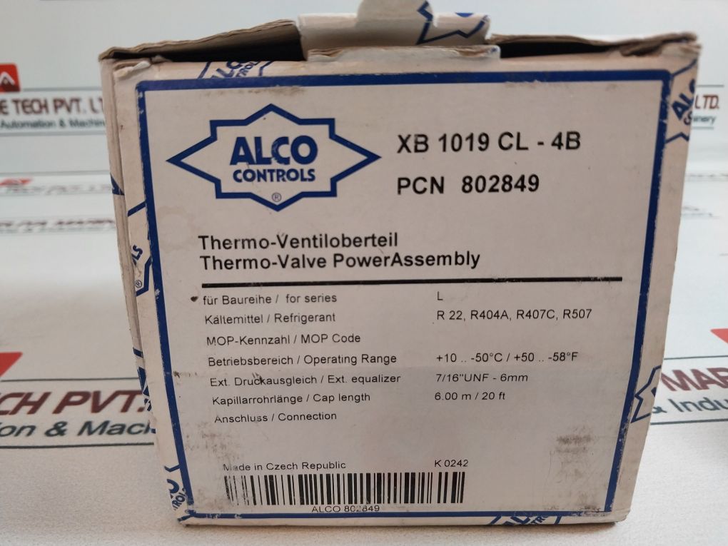 Alco Controls Xb 1019 Cl-4B Expansion Valve Power Assembly 802849