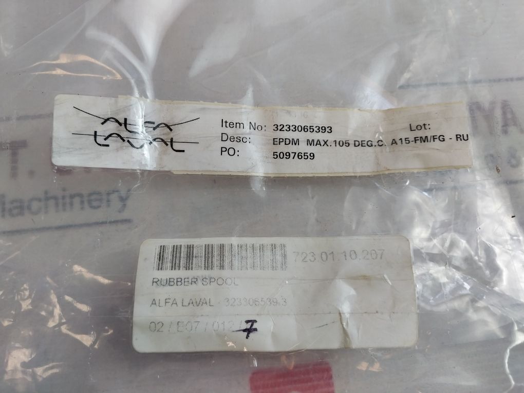 Alfa Laval 3233065393 Rubber Spool