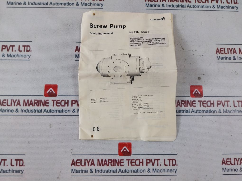 Allweiler Sne280Er46 Pump Repair Set 172X189X1,5