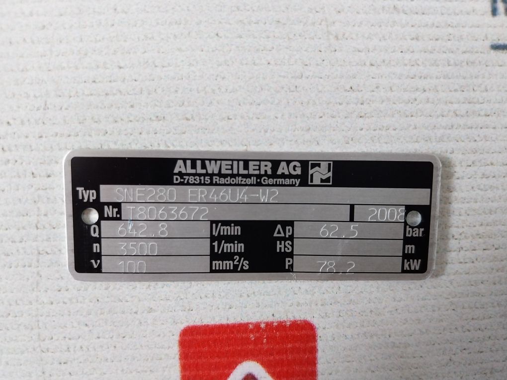 Allweiler Sne280Er46 Pump Repair Set 172X189X1,5