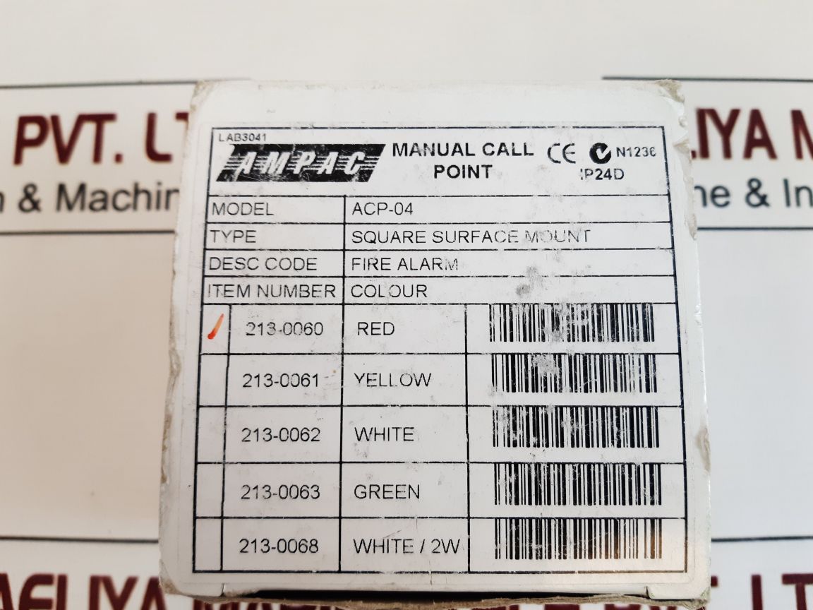 Ampac Manual Call Point Acp-04 Fire Alarm