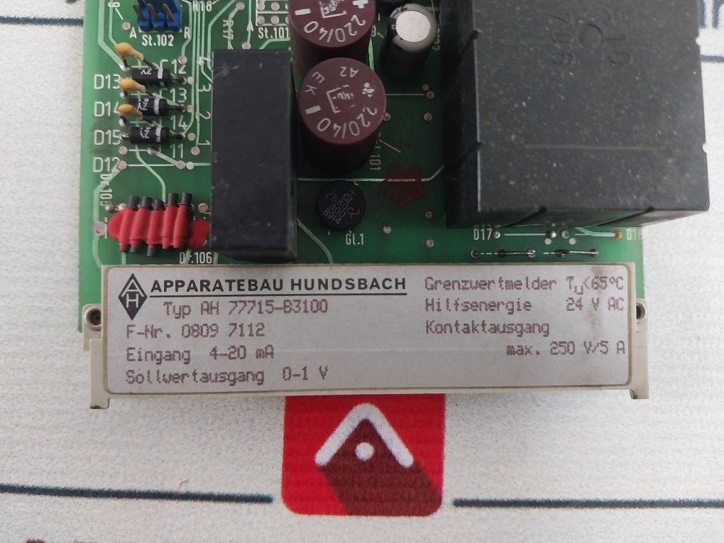 Apparatebau Hundsbach Ah 77715-b3100 Pcb Card 4-20Ma