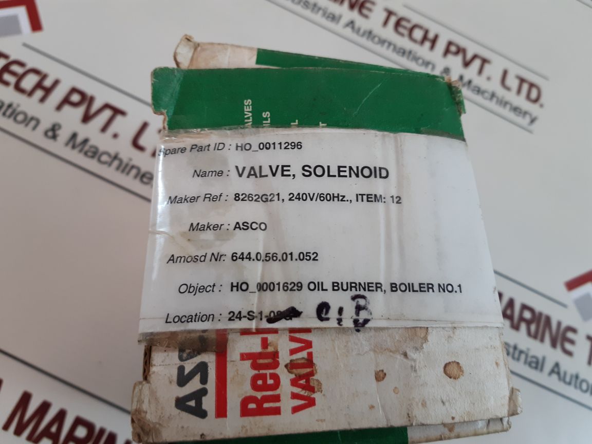 Asco 8262g21 red-hat 1/4" pipe solenoid valve