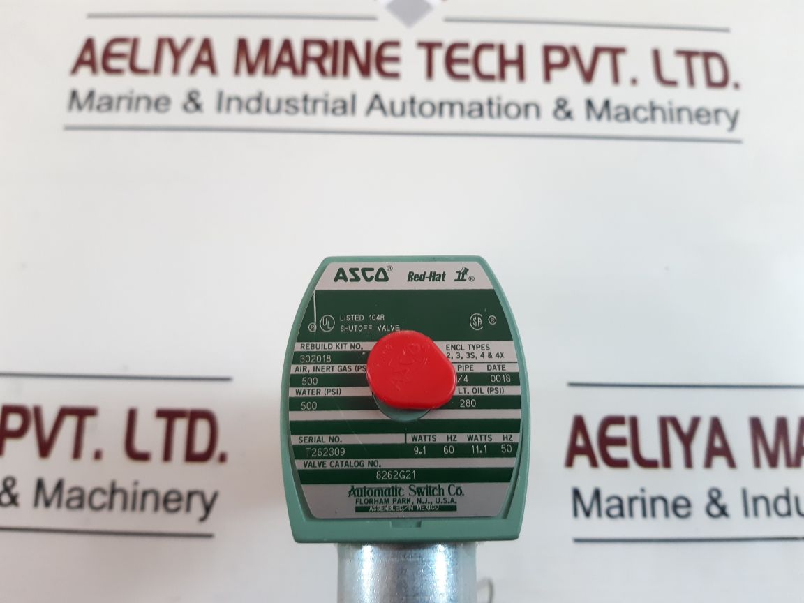 Asco 8262g21 red-hat 1/4" pipe solenoid valve