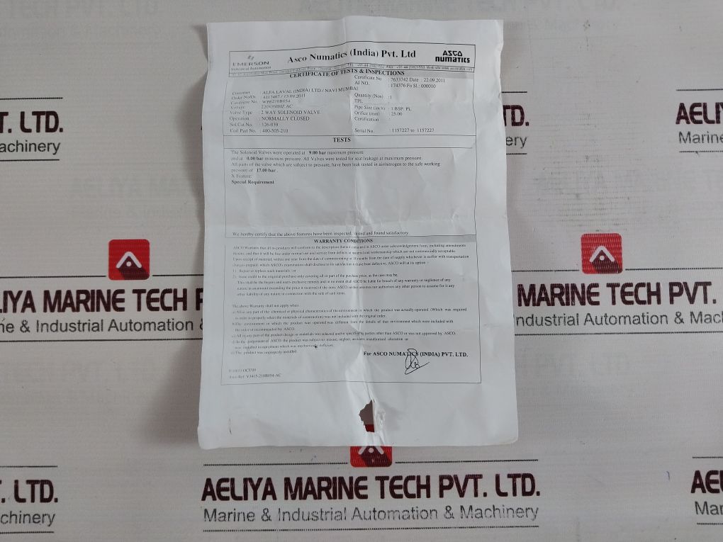Asco Wpe210B054 2 Way Solenoid Valve