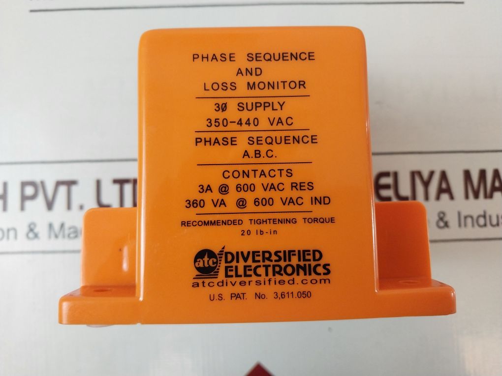 Atc Diversified Electronics Sla-380-ale 3-phase Sequence And Loss Monitor Relay