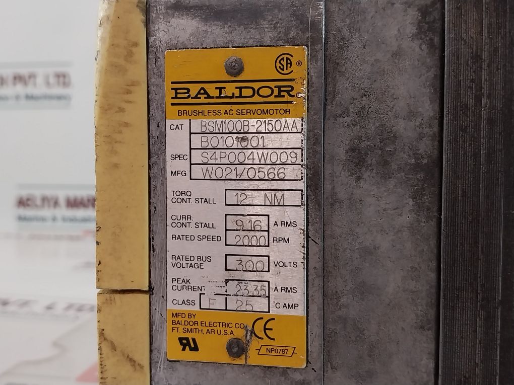 Baldor Electric Bsm100B-2150Aa Ac Servo Motor