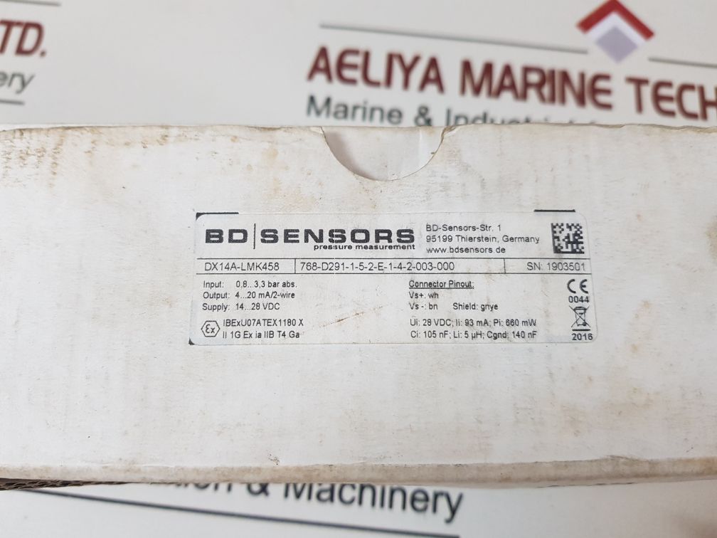 Bd Sensors Dx14A-lmk458 Level Transmitter For Ballast & Service Tanks