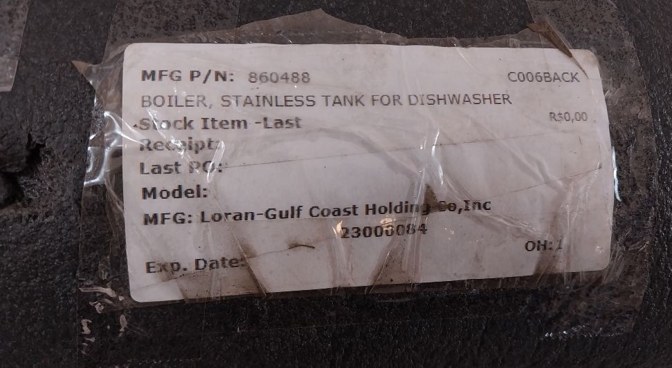 Beha-hedo 860488 Boiler Stainless Tank For Dishwasher C006Back
