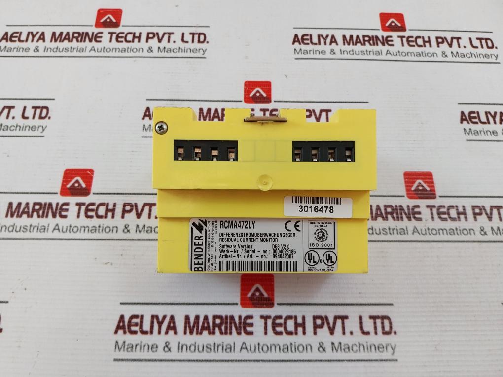 Bender Rcma472Ly Residual Current Monitor B94042007 50/60Hz