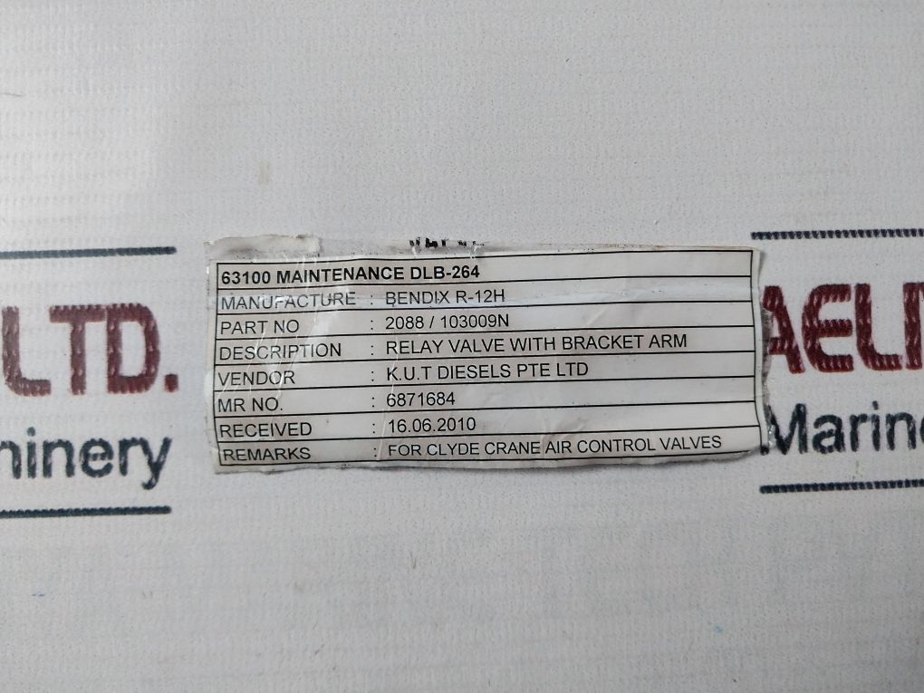 Bendix T-294866-d Valve Relay