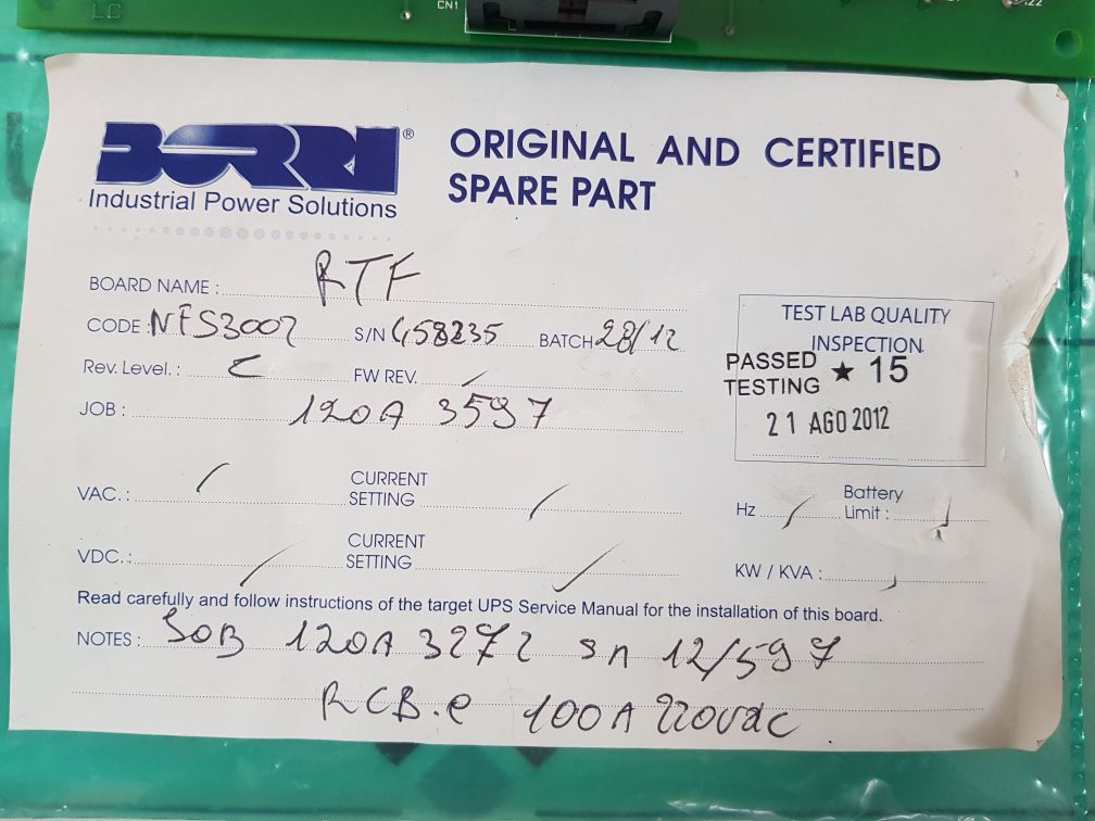 Borri N_Fs3002 Pcb Card Pb023 Ca2812