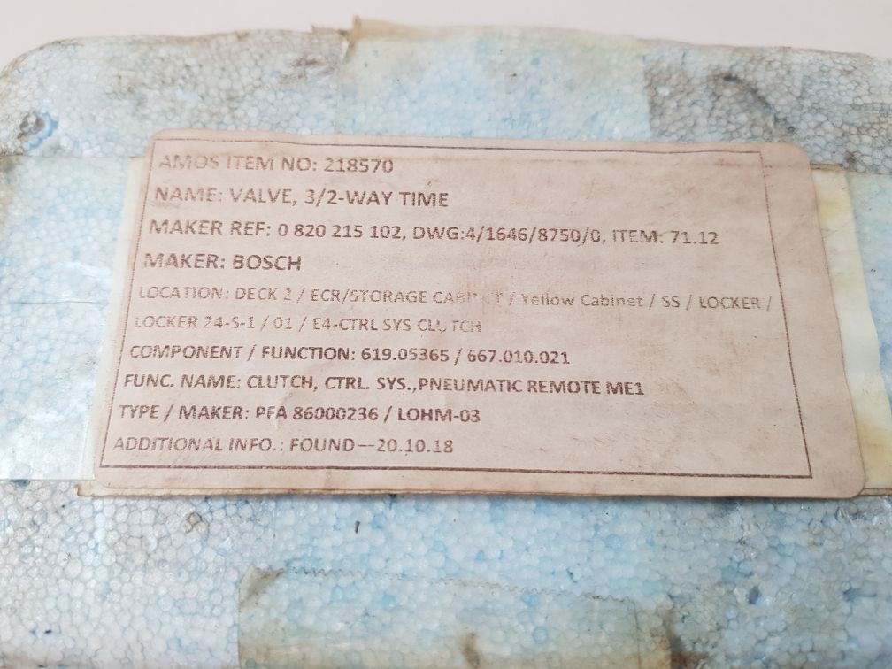 Bosch 0 820 215 102 Pneumatic Timer
