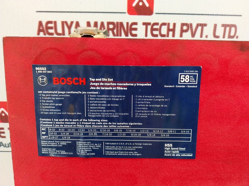Bosch 96502 Hss High Speed Steel Tap And Die Set (Incomplete)