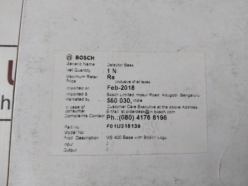 Bosch Ms 400 Detector Base F01U215139