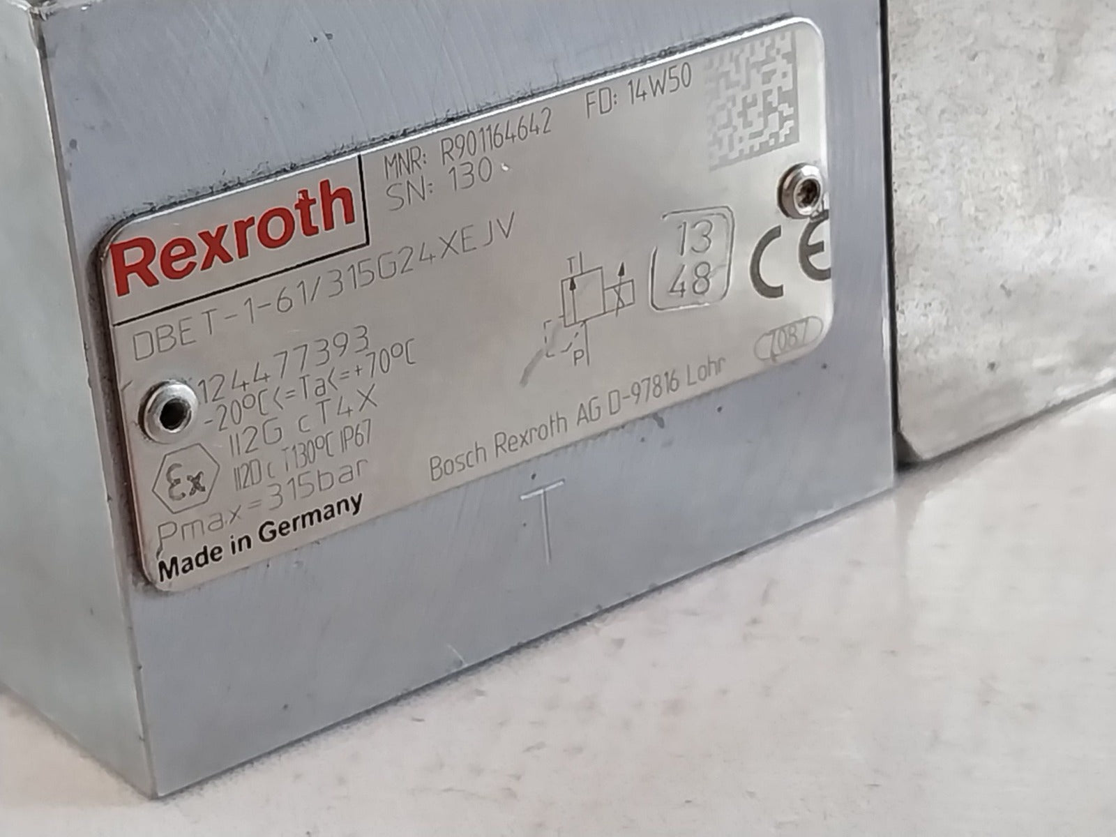 Bosch Rexroth Dbet-1-61/315G24Xejv Proportional Pressure Relief Valve