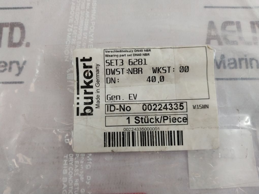 Burkert 00224335 Wearing Part Cond Storage Solenoid Valve Repair Kit