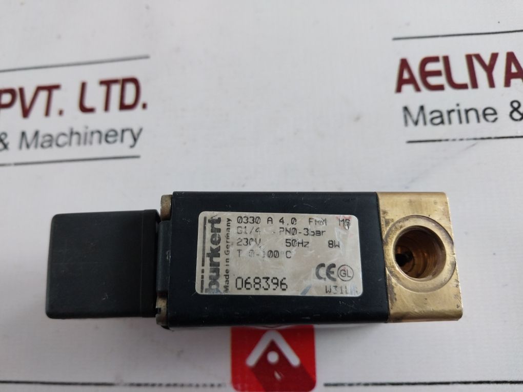 Burkert 0330 A 4,0 Fkm Ms Solenoid Valve 230V 50Hz 8W