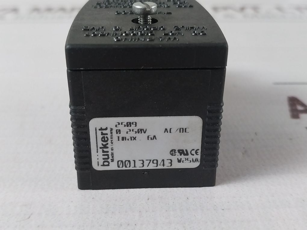 Burkert 2509 00137943 Cable Plug Solenoid Valve Coil 0-250V Ac/Dc