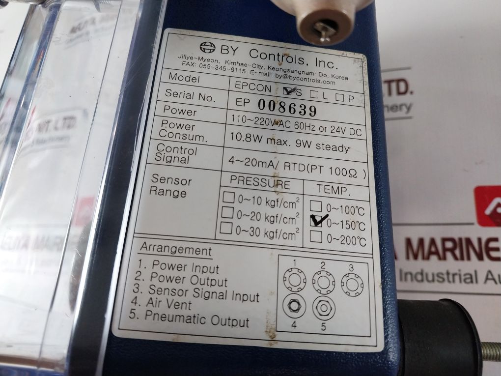 By Controls Epcon S Electro-pneumatic Controller 0~150°C