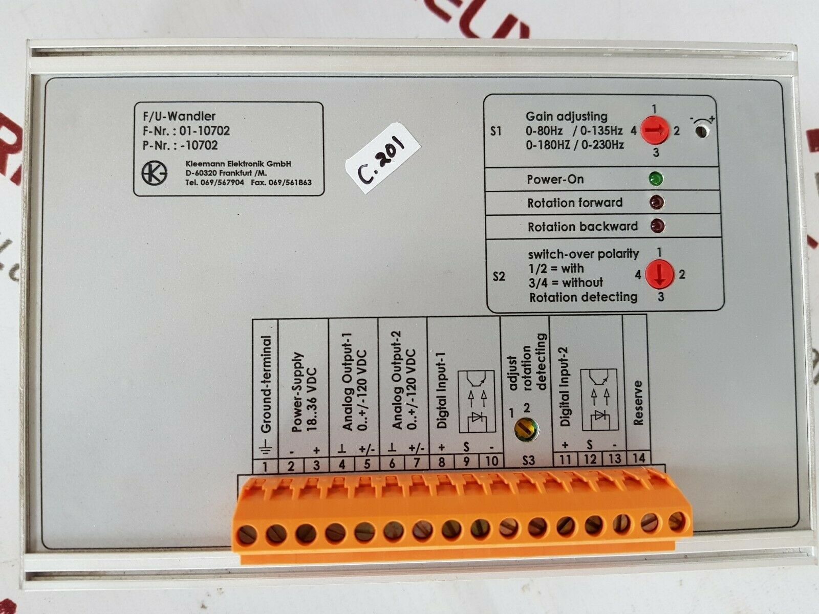 Kleemann 10702 frequency converter