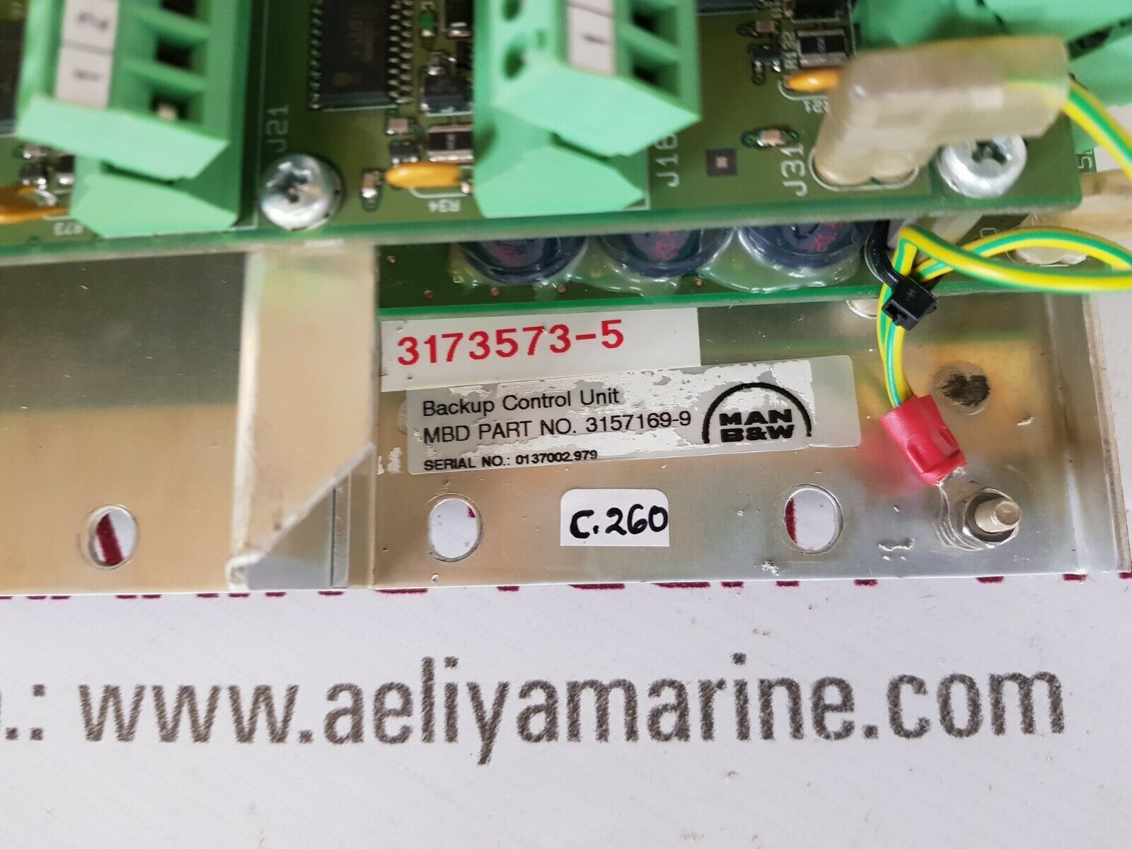 Man b&w mbd pcb 1142354-4 backup control unit asd 0250-c