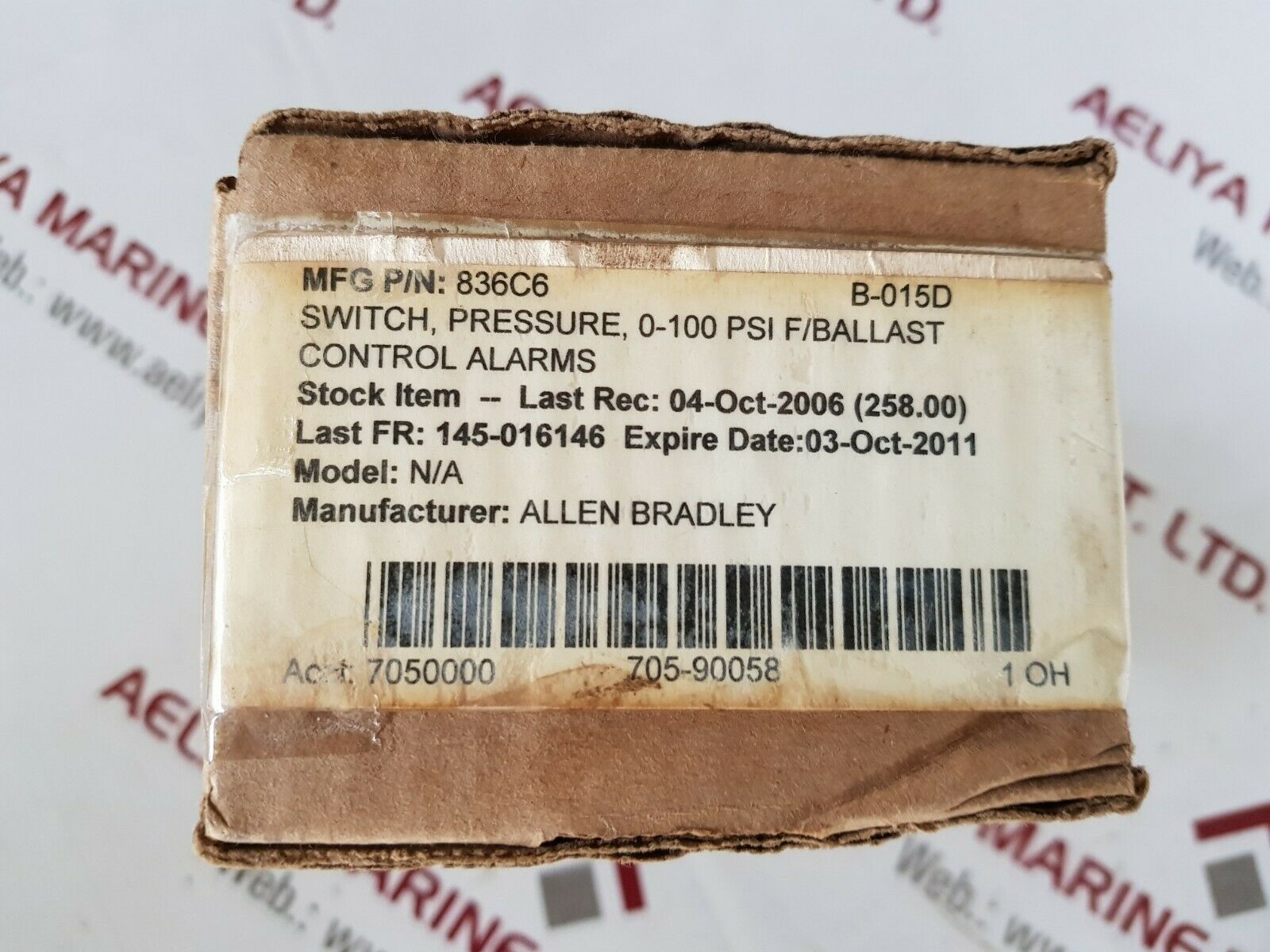 Allen bradley 836-c6a pressure control ser A
