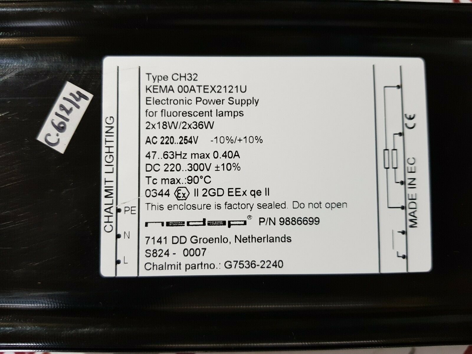 Chalmit lighting ch32 electronic power supply kema 00a tex2121u