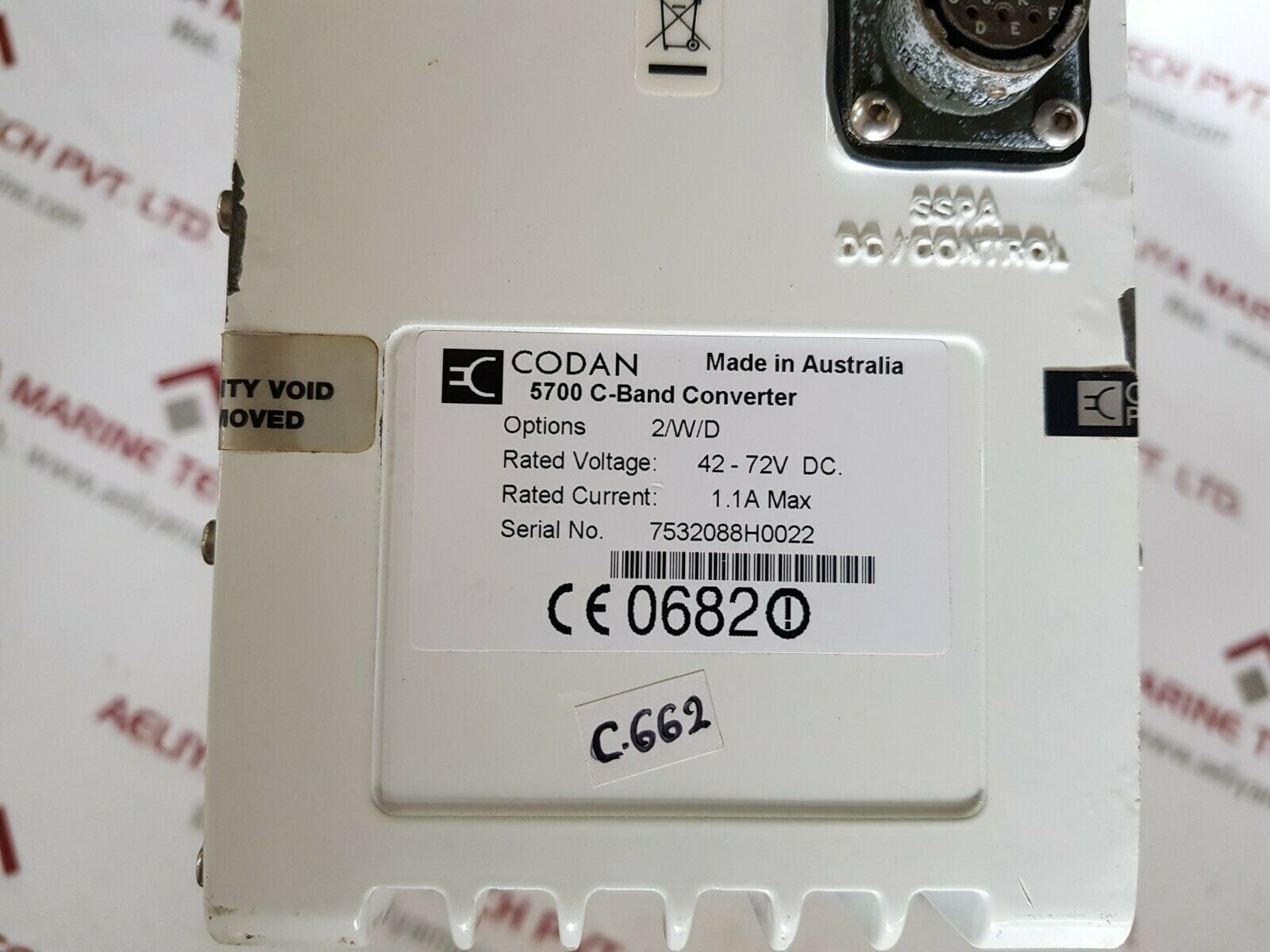 Codan 5700 c-band converter options 2/w/d 42-72v dc 1.1a max