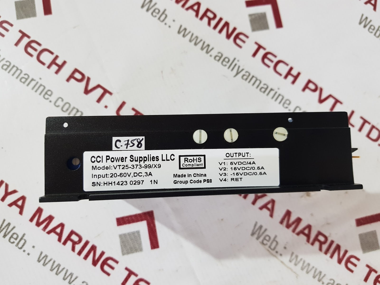 cci power supplies llc vt25-373-99/x9 20-60v,dc