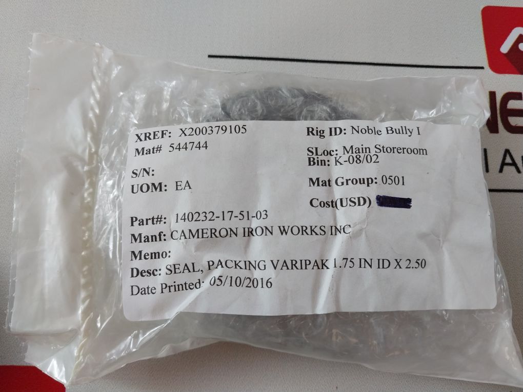Lot Of 4X Cameron 140232-17-51-03 Packing Varipak 1.75 In Id X 2.50 Seal