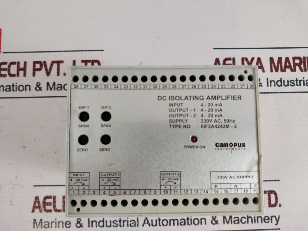 Canopus Instruments Iiif2A4242M-2 Dc Isolating Amplifier 230V Ac 50Hz