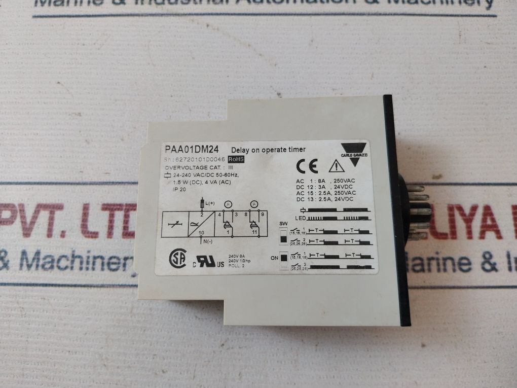 Carlo Gavazzi Paa01Dm24 Delay On Operate Timer 1-10 0.1S-10H