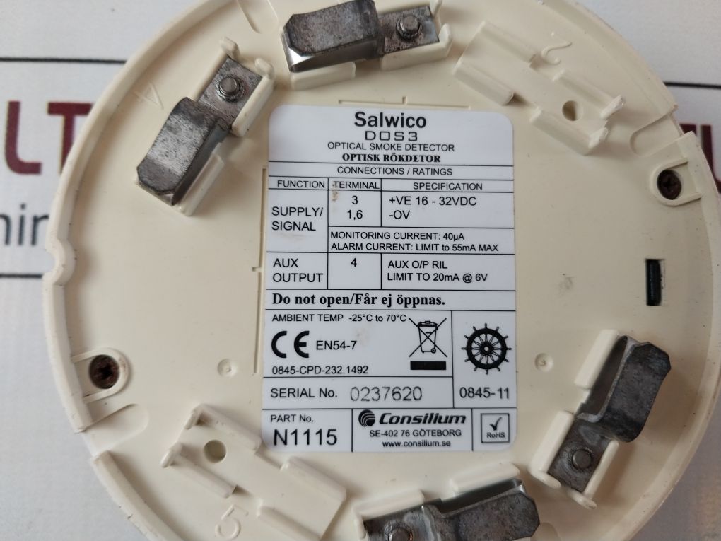 Consilium Dos3 Optical Smoke Detector N1115 Free Shipping