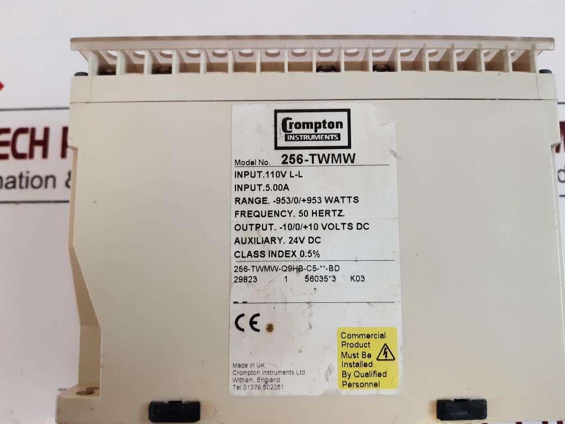 Crompton 256-twmw Unbalanced Load Watt Transducer -9530+953 Watts