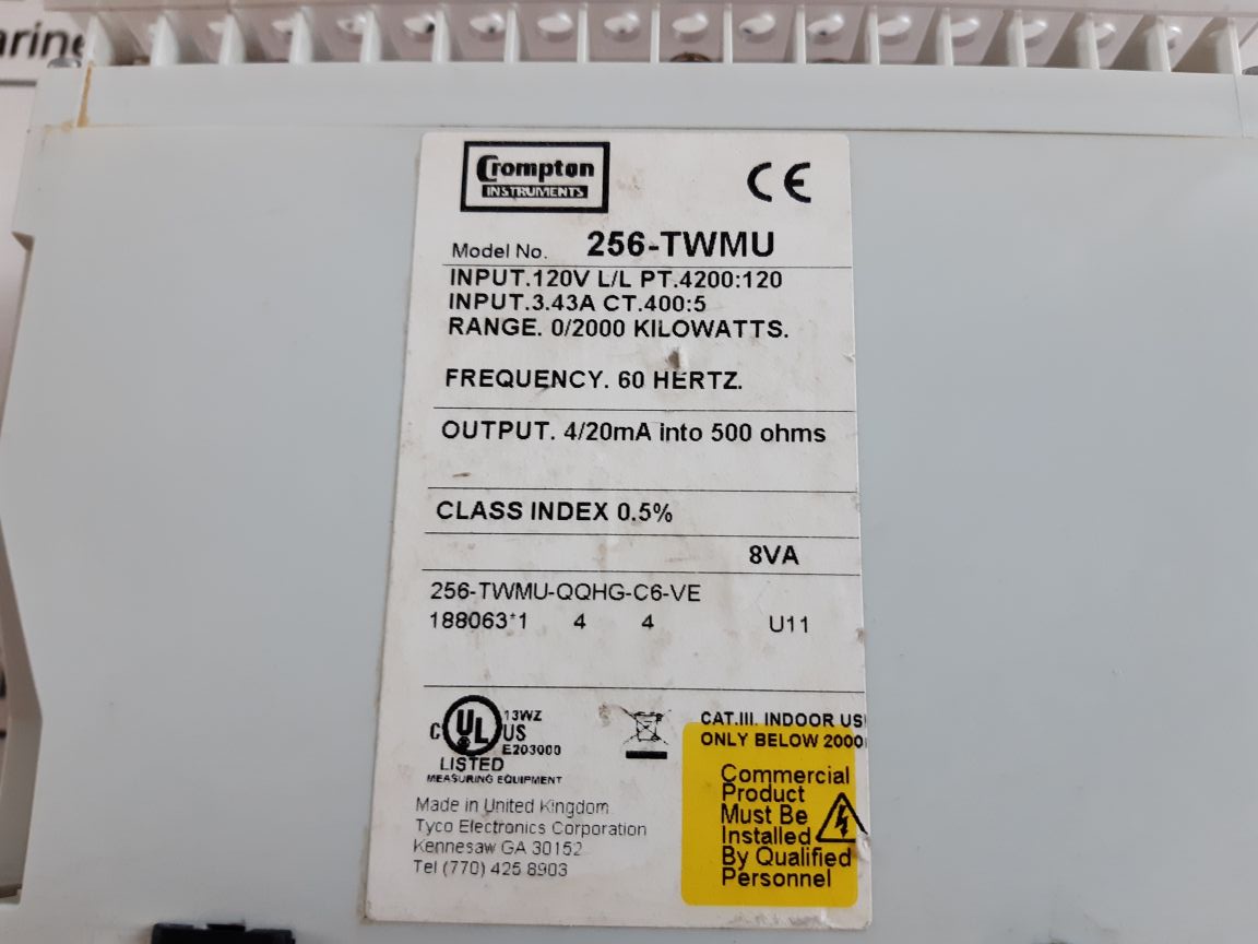 Crompton Paladin 256-twmu Transducer 0/2000 Kilowatts
