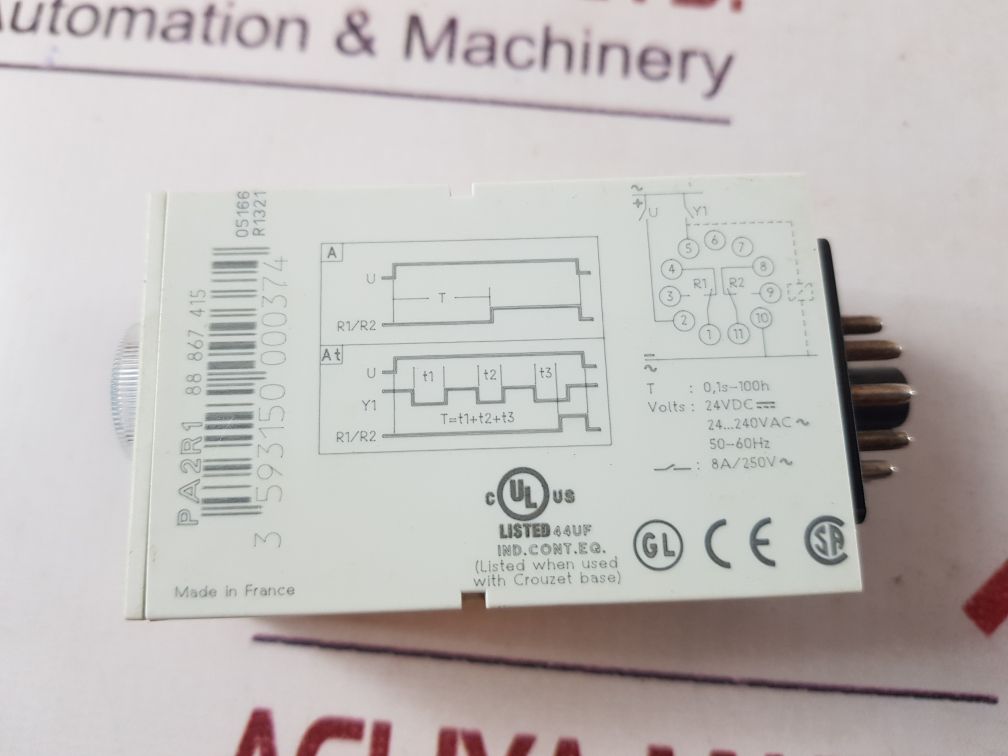 Crouzet pa2r1 time delay relay 88 867 415