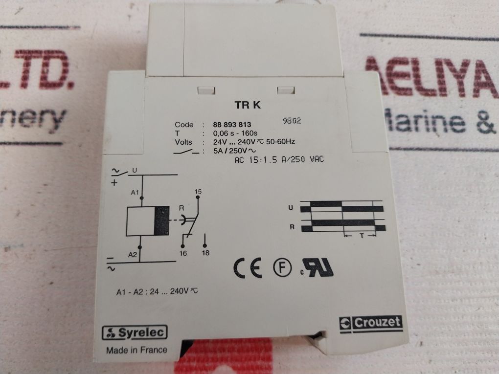 Crouzet Tr K 88 893 813 Time Delay Relay 1.5A/250Vac